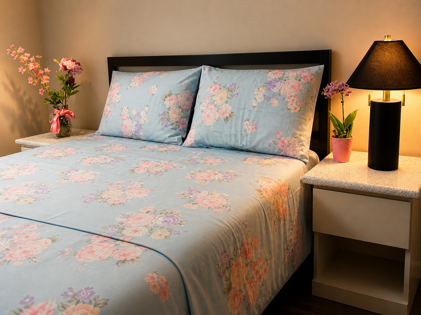 Ivory Cloud - 100% Cotton Queen Bedsheet Set