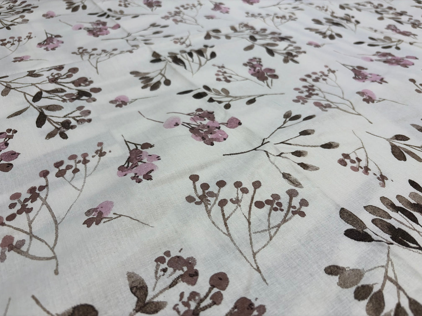 Pink Leaf - 100% Cotton Bedsheet Set
