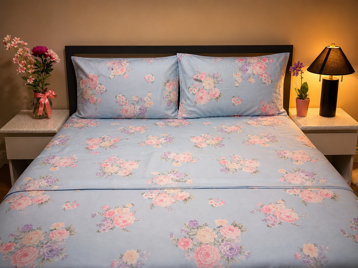 Ivory Cloud Cotton Queen Bedsheet Set | Kozi Nest Canada